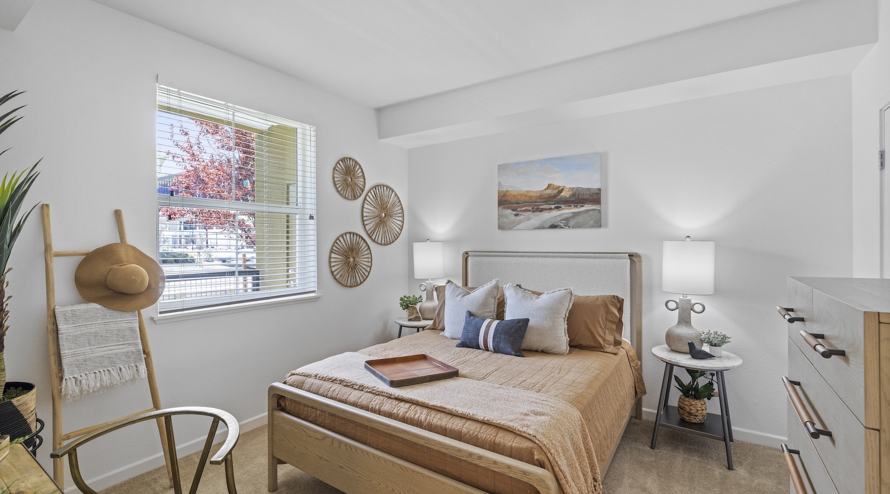 Embrace the Urban Pulse bedroom with a large window and modern decor
