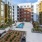 a courtyard between buildings