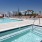 a swimming pool with a slide